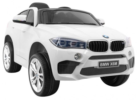 BMW X6M Elektryczne Autko dla dzieci Biały + Pilot + EVA + Wolny Start + Panel audio + LED BMW X6M Elektryczne Autko dla dzieci Biały + Pilot + EVA + Wolny Start + Panel audio + LED