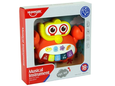 LEAN Toys Muzyczne Pianinko Krab Zwierzątka Morskie Dźwięki Światła LEAN Toys Muzyczne Pianinko Krab Zwierzątka Morskie Dźwięki Światła