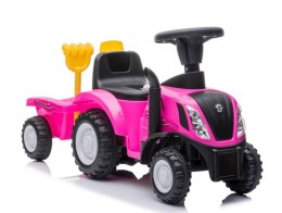 LEAN CARS Jeździk Traktor New Holland 658T Różowy
