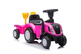 LEAN CARS Jeździk Traktor New Holland 658T Różowy