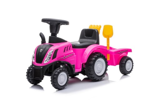 LEAN CARS Jeździk Traktor New Holland 658T Różowy LEAN CARS Jeździk Traktor New Holland 658T Różowy