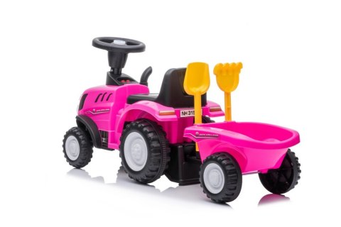 LEAN CARS Jeździk Traktor New Holland 658T Różowy LEAN CARS Jeździk Traktor New Holland 658T Różowy