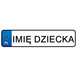 LEAN CARS Tablice Rejestracyjne Naklejka Imię Twojego Dziecka