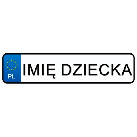 LEAN CARS Tablice Rejestracyjne Naklejka Imię Twojego Dziecka