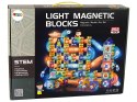 LEAN Toys Świecąca Zjeżdżalnia Dla Kulek Klocki Magnetyczne 252 Elementy
