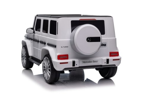 LEAN CARS Pojazd Na Akumulator Mercedes G500 Biały 4x4 LEAN CARS Pojazd Na Akumulator Mercedes G500 Biały 4x4