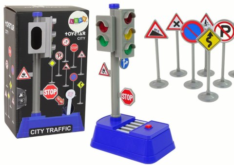 LEAN Toys Zestaw Znaków Drogowych Światła Dźwięki 23 cm