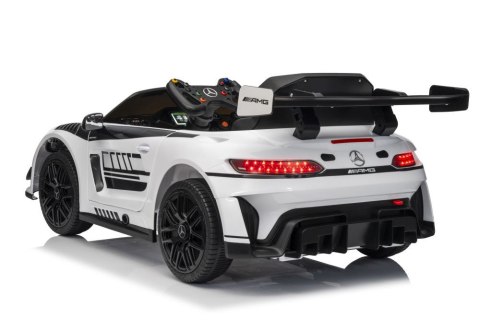 LEAN CARS Auto Na Akumulator Mercedes AMG GT3 Biały LEAN CARS Auto Na Akumulator Mercedes AMG GT3 Biały