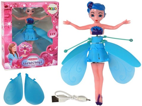 LEAN Toys Magiczna Lalka Latająca Wróżka Niebieska Sterowana Ręką LEAN Toys Magiczna Lalka Latająca Wróżka Niebieska Sterowana Ręką
