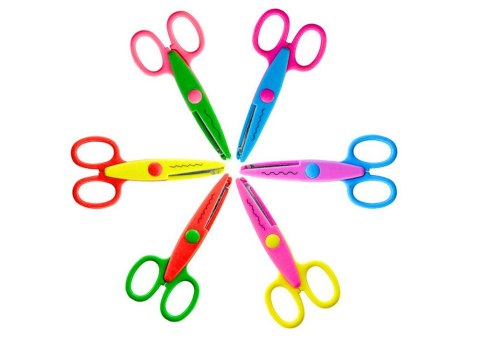 LEAN Nożyczki Kreatywne Kolorowe Ozdobne Scrapbooking Dekoracyjne Wzory 6 ele. LEAN Nożyczki Kreatywne Kolorowe Ozdobne Scrapbooking Dekoracyjne Wzory 6 ele.