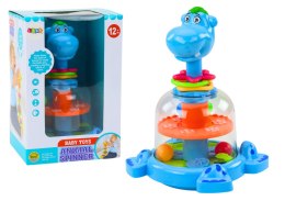 LEAN Toys Bączek Z Kulkami Hipopotam Dla Niemowląt Niebieski