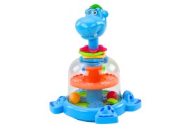 LEAN Toys Bączek Z Kulkami Hipopotam Dla Niemowląt Niebieski