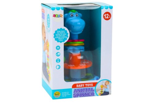 LEAN Toys Bączek Z Kulkami Hipopotam Dla Niemowląt Niebieski LEAN Toys Bączek Z Kulkami Hipopotam Dla Niemowląt Niebieski