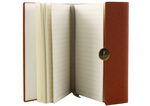 LEAN Notes Biurowy Na Magnes Notatnik A5 W Linie Z Obiciem Brązowy LEAN Notes Biurowy Na Magnes Notatnik A5 W Linie Z Obiciem Brązowy
