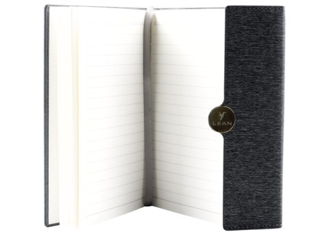 LEAN Notes Biurowy Na Magnes Notatnik W Linie A5 Z Obiciem Czarny LEAN Notes Biurowy Na Magnes Notatnik W Linie A5 Z Obiciem Czarny