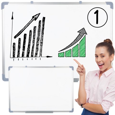 LEAN Tablica Magnetyczna Wielofunkcyjna Suchościeralna Biała 90x60cm LEAN Tablica Magnetyczna Wielofunkcyjna Suchościeralna Biała 90x60cm