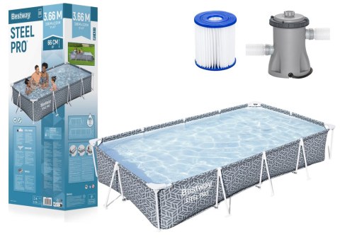 Bestway Basen Stelażowy 366 x 201 x 66 cm Bestway 561FV Bestway Basen Stelażowy 366 x 201 x 66 cm Bestway 561FV
