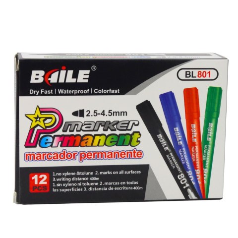 LEAN Marker Permanentny Wodoodporny Czarny 2,5-4,5 mm LEAN Marker Permanentny Wodoodporny Czarny 2,5-4,5 mm