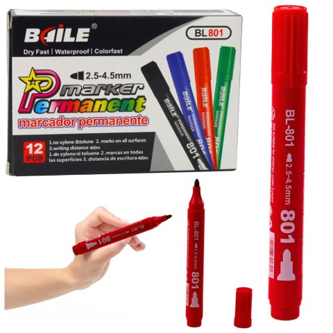 LEAN Marker Permanentny Wodoodporny Czerwony 2,5-4,5 mm LEAN Marker Permanentny Wodoodporny Czerwony 2,5-4,5 mm