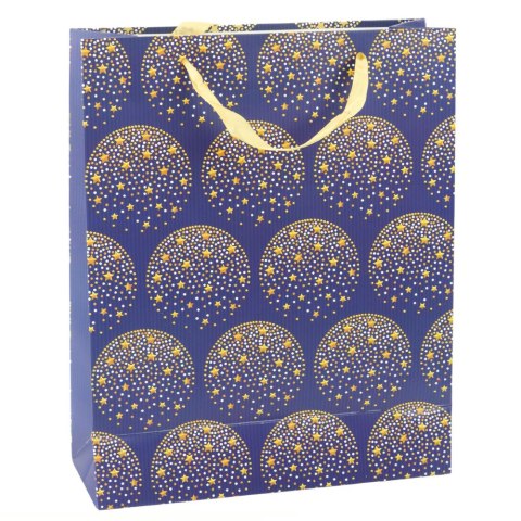LEAN Torba Prezentowa Elegancka Złote Gwiazdki Granatowa 32 x 26 x 12 cm LEAN Torba Prezentowa Elegancka Złote Gwiazdki Granatowa 32 x 26 x 12 cm