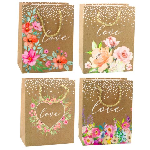 LEAN Torba Prezentowa Napis Love Kwiaty 23 x 18 x 10,5 cm LEAN Torba Prezentowa Napis Love Kwiaty 23 x 18 x 10,5 cm