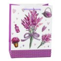 LEAN Torba Prezentowa Papierowa Lawenda Brokatowe Elementy 23 x 18 x 10,5 cm
