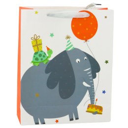 LEAN Torba Prezentowa Papierowa Urodzinowa Słoń 32 x 26 x 12cm