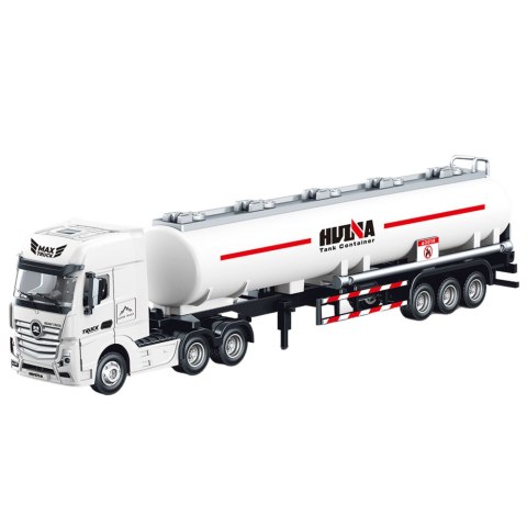 HUINA Ciężarówka Cysterna Metalowa Ruchome Elementy Biała 1:50 HUINA Ciężarówka Cysterna Metalowa Ruchome Elementy Biała 1:50