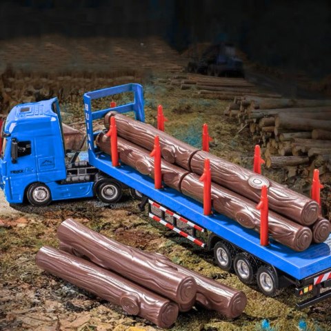 HUINA Ciężarówka Transport Drewna Metalowa Huina 1:50 Czerwona HUINA Ciężarówka Transport Drewna Metalowa Huina 1:50 Czerwona