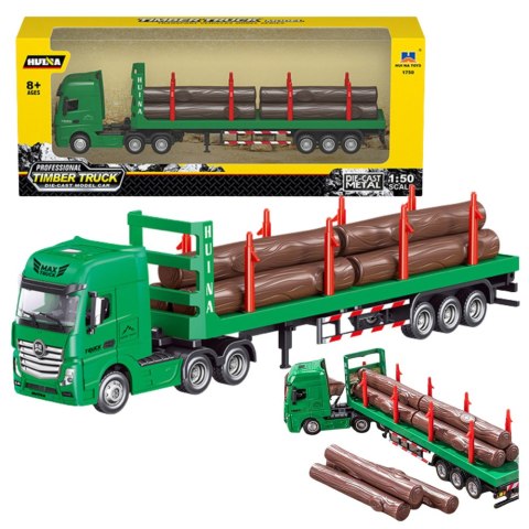 HUINA Ciężarówka Transport Drewna Metalowa Huina 1:50 Zielona HUINA Ciężarówka Transport Drewna Metalowa Huina 1:50 Zielona