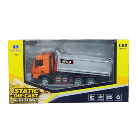 HUINA Ciężarówka Wywrotka Metalowa Huina Pomarańczowa 1:50 HUINA Ciężarówka Wywrotka Metalowa Huina Pomarańczowa 1:50