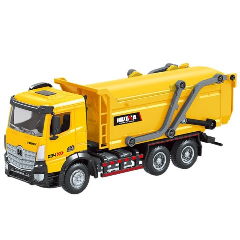 HUINA Śmieciarka Ciężarówka Metalowa Ruchoma Huina Żółta 1:50 HUINA Śmieciarka Ciężarówka Metalowa Ruchoma Huina Żółta 1:50