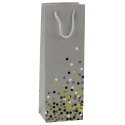LEAN Torba Prezentowa Na Butelkę Wino W Kropki 36 x 12 x 9cm
