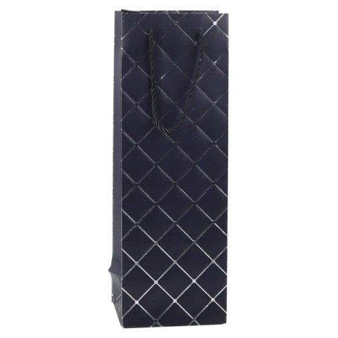 LEAN Torba Prezentowa Na Wino Butelkę Papierowa Srebrne Elementy 35 x 12 x 9 cm LEAN Torba Prezentowa Na Wino Butelkę Papierowa Srebrne Elementy 35 x 12 x 9 cm