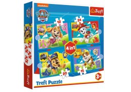 Trefl Puzzle Puzzle - 4w1 (12, 15, 20, 24) - Biegnące Pieski - Viacom PAW Patrol Trefl 34628