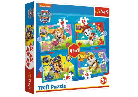 Trefl Puzzle Puzzle - 4w1 (12, 15, 20, 24) - Biegnące Pieski - Viacom PAW Patrol Trefl 34628 Trefl Puzzle Puzzle - 4w1 (12, 15, 20, 24) - Biegnące Pieski - Viacom PAW Patrol Trefl 34628