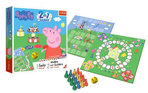 Trefl Puzzle Gra 2w1 Chińczyk Węże i drabiny Świnka Peppa Trefl 2067 Trefl Puzzle Gra 2w1 Chińczyk Węże i drabiny Świnka Peppa Trefl 2067