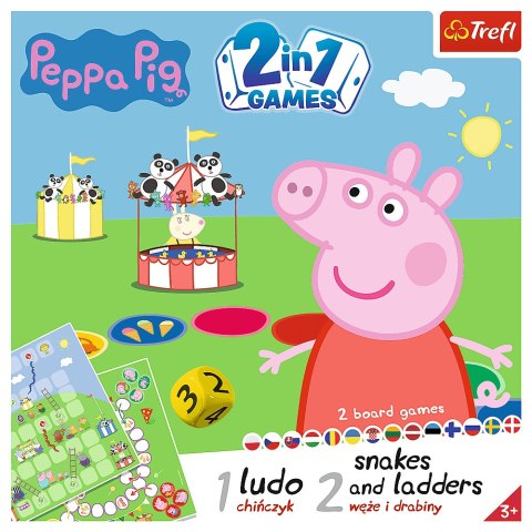 Trefl Puzzle Gra 2w1 Chińczyk Węże i drabiny Świnka Peppa Trefl 2067 Trefl Puzzle Gra 2w1 Chińczyk Węże i drabiny Świnka Peppa Trefl 2067