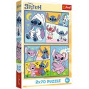 Trefl Puzzle Puzzle 2x70 Ze Stitchem nie ma nudy - Disney Lilo and Stitch Trefl 34444