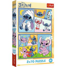 Trefl Puzzle Puzzle 2x70 Ze Stitchem nie ma nudy - Disney Lilo and Stitch Trefl 34444