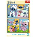 Trefl Puzzle Puzzle 2x70 Ze Stitchem nie ma nudy - Disney Lilo and Stitch Trefl 34444