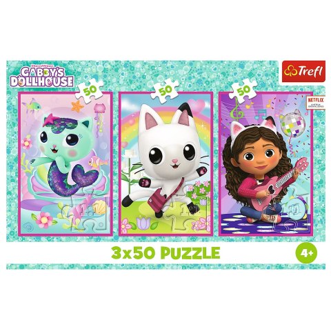 Trefl Puzzle Puzzle 3x50 - Poznajcie Gabby i kotki Gabbys Dollhouse Trefl 34876 Trefl Puzzle Puzzle 3x50 - Poznajcie Gabby i kotki Gabbys Dollhouse Trefl 34876