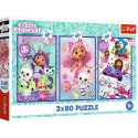 Trefl Puzzle Puzzle 3x80 - Kolorowe dni Gabby Trefl 34882