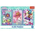 Trefl Puzzle Puzzle 3x80 - Kolorowe dni Gabby Trefl 34882