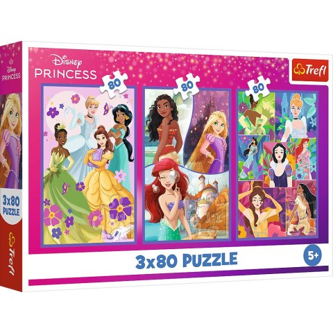 Trefl Puzzle Puzzle - 3x80 - Księżniczki przyjaciółki - Disney Princess Trefl 34884 Trefl Puzzle Puzzle - 3x80 - Księżniczki przyjaciółki - Disney Princess Trefl 34884