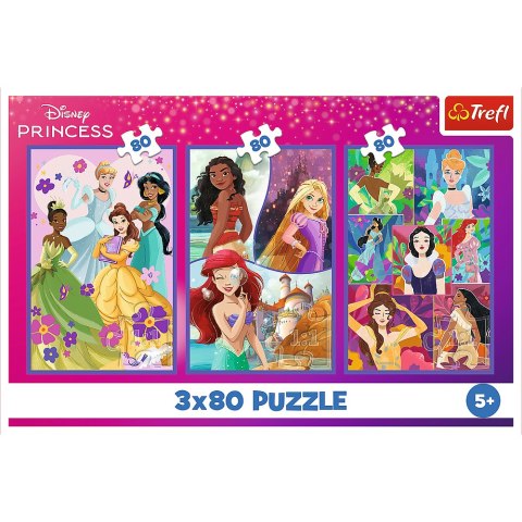 Trefl Puzzle Puzzle - 3x80 - Księżniczki przyjaciółki - Disney Princess Trefl 34884 Trefl Puzzle Puzzle - 3x80 - Księżniczki przyjaciółki - Disney Princess Trefl 34884