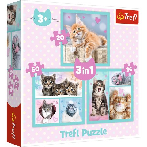 Trefl Puzzle Puzzle - "3w1" - Słodkie zwierzaki Trefl 34862 Trefl Puzzle Puzzle - "3w1" - Słodkie zwierzaki Trefl 34862