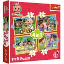 Trefl Puzzle Puzzle - "4w1 (12, 15, 20, 24)" - Cocomelon, Poznaj bohaterów Trefl 34647
