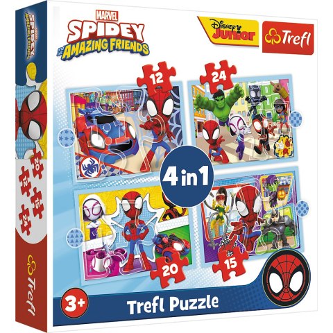 Trefl Puzzle Puzzle - "4w1 (12, 15, 20, 24)" - Ekipa Spiday"a 34611