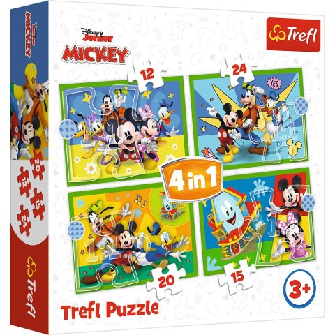Trefl Puzzle Puzzle - "4w1 (12, 15, 20, 24)" - Wśród przyjaciół Myszka Miki Trefl 34616 Trefl Puzzle Puzzle - "4w1 (12, 15, 20, 24)" - Wśród przyjaciół Myszka Miki Trefl 34616